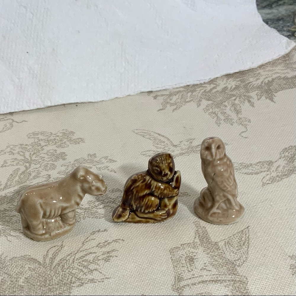 WADE ENGLAND OWL HIPPO BEAVER Red Rose Tea Ornaments
